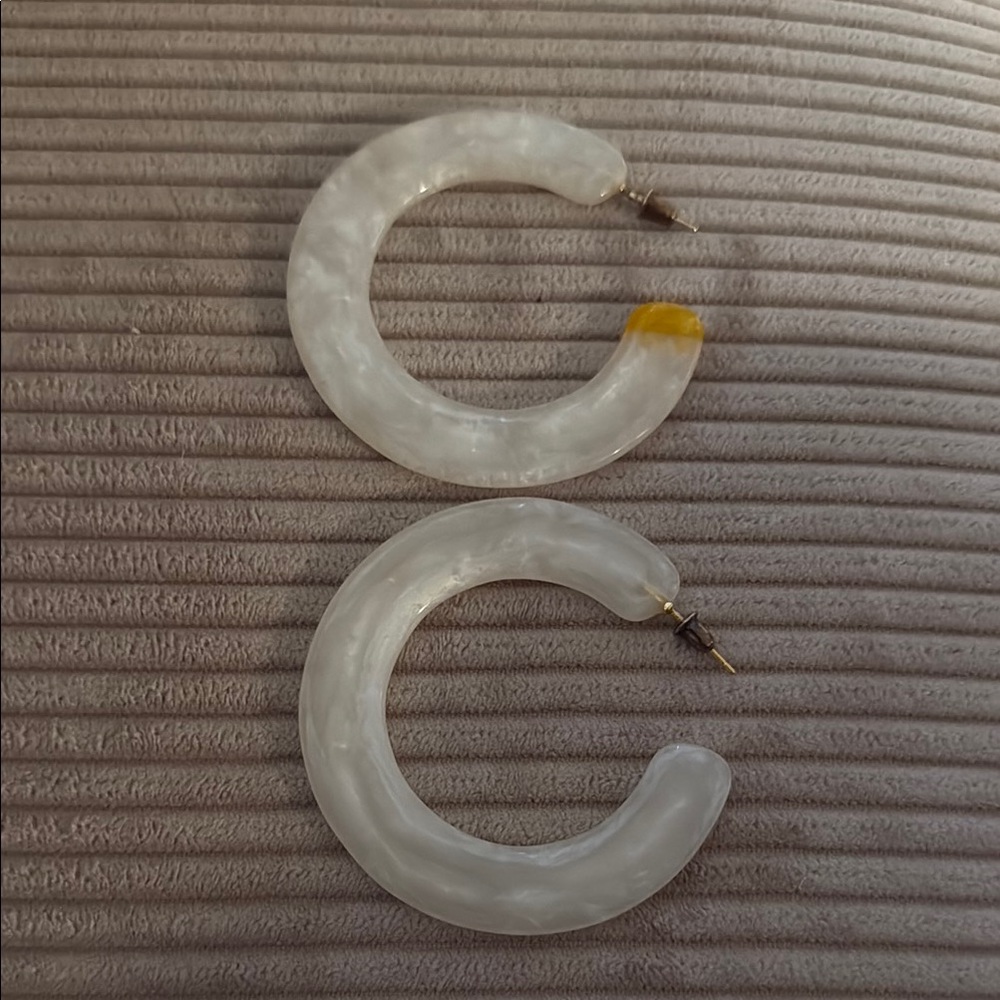 Cult Gaia White Hoop Earrings